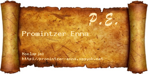 Promintzer Enna névjegykártya